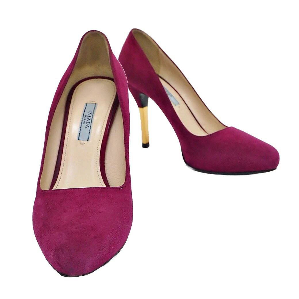 【中古】プラダスエードパンプスピオ...