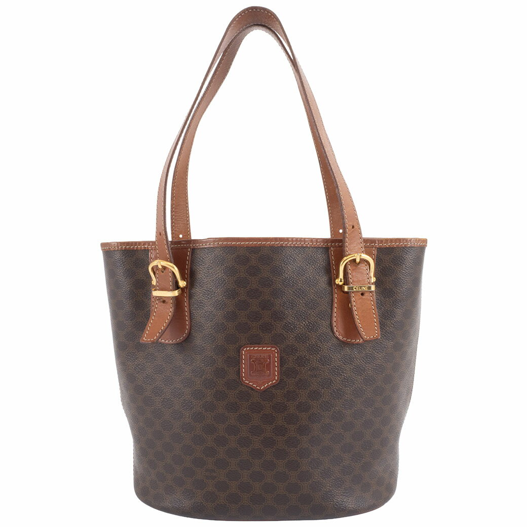 セリーヌ CELINE バッグ 中古 レディース マカダム トートバッグ ショルダーバッグ M95 ブラウン