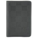 ルイヴィトン オーガナイザードゥポッシュ カードケース N63197 ブラック メンズ レザー ダミエ LOUIS VUITTON 【未使用品】【中古】