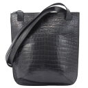 サルヴァトーレ フェラガモ 型押し ショルダートート バッグ ブラック レディース レザー ヴィンテージ Salvatore Ferragamo【中古】