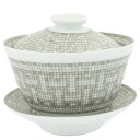 エルメス HERMES 蓋付きカップ&ソーサー モザイク 24 プラチナ 磁器 ホワイト|グレー P035082P レディース クリスマス プレゼント ギフト