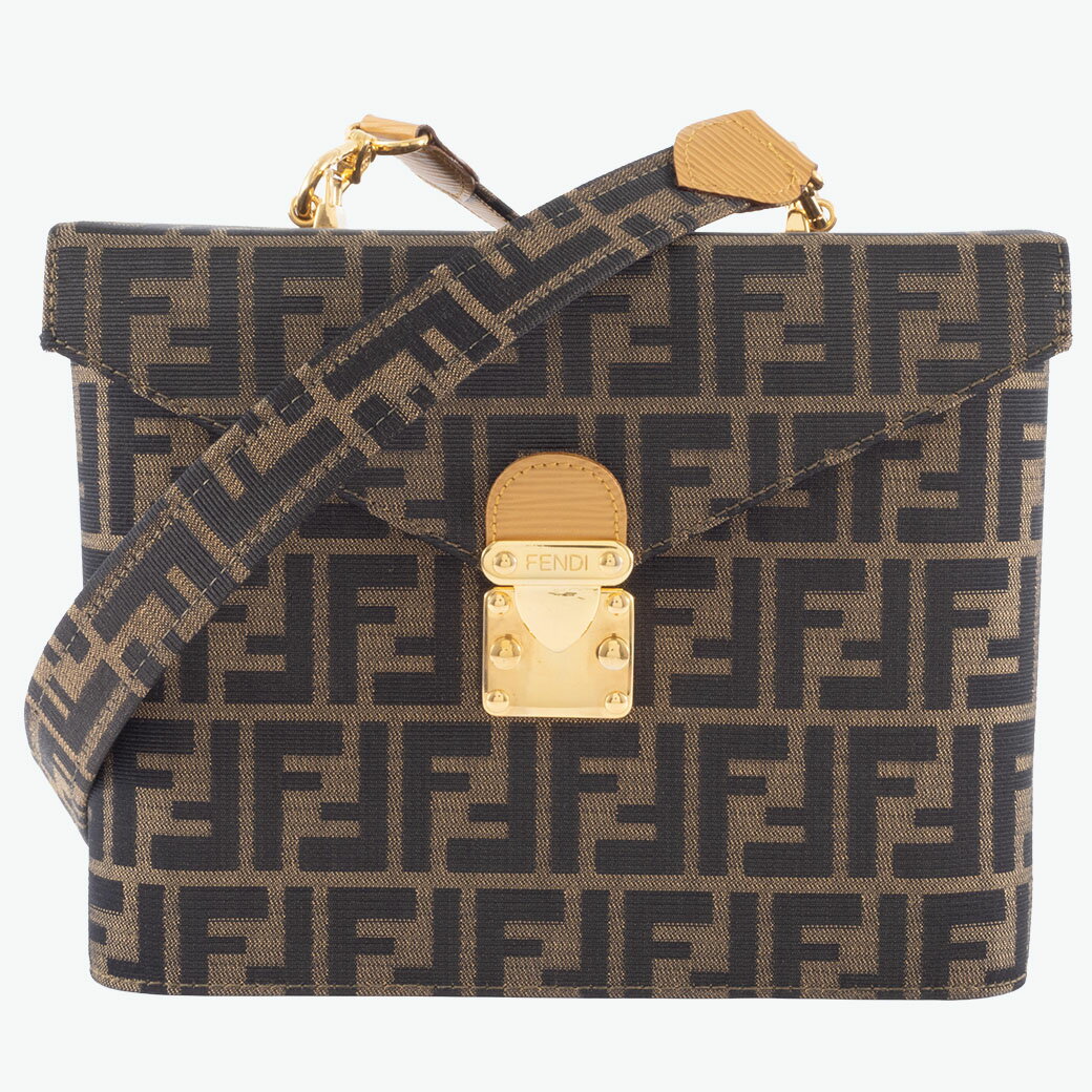 樂天商城 - フェンディ FENDI バッグ ショルダー 中古 レディース ズッカ バニティ キャンバス レザー ブラウン ボックス
