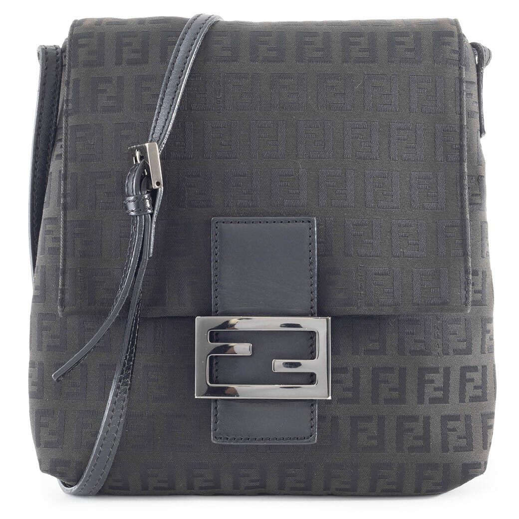 樂天商城 - フェンディ FENDI バッグ ショルダー 中古 レディース ズッカ ズッキーノ キャンバス ブラック 小さめ 8BT075