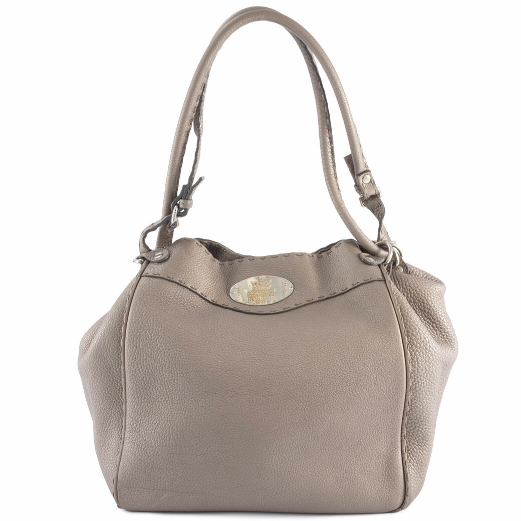 樂天商城 - フェンディ FENDI セレリア トート バッグ ショルダー レザー ベージュ 8BR489