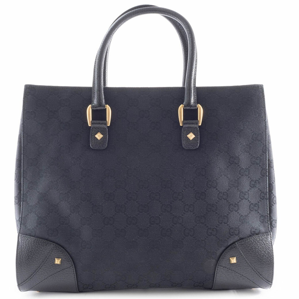 樂天商城 - グッチ GUCCI トートバッグ 中古 GG キャンバス 120897 レザー ブラック 黒 スタッズ
