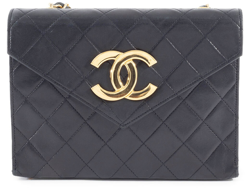 乐天商城 - シャネル CHANEL バッグ 中古 マトラッセ チェーン ショルダーバッグ ラムスキン ブラック 黒 シングルフラップ