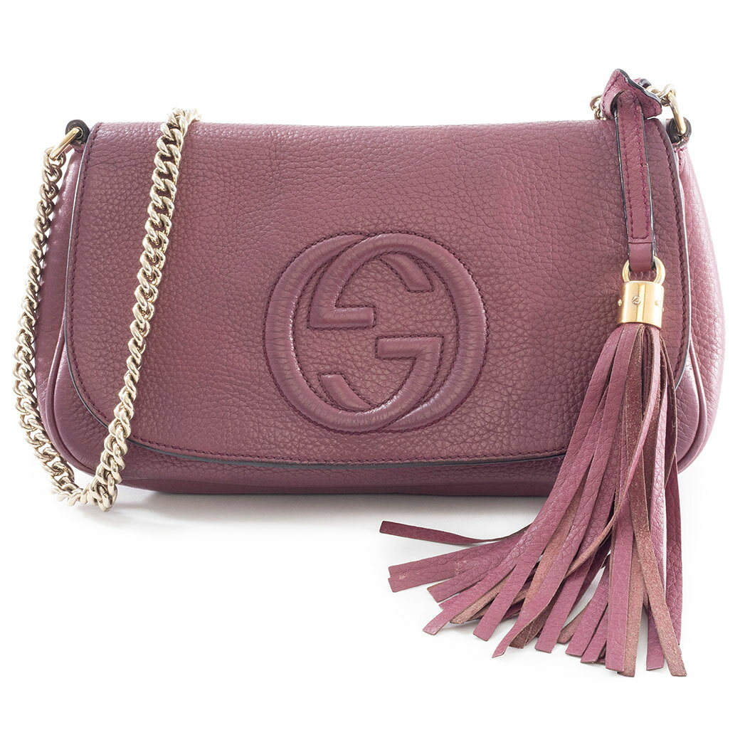 樂天商城 - グッチ ソーホー チェーンショルダー ショルダーバッグ 336752 レザー パープル レディース GGマーク GUCCI【中古】