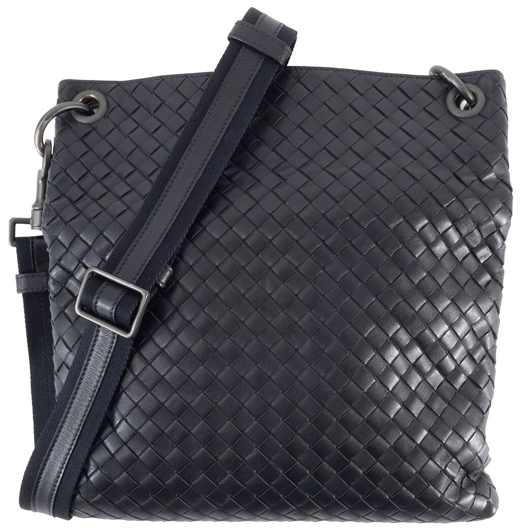乐天商城 - ボッテガヴェネタ BOTTEGA VENETA バッグ 中古 ショルダーバッグ イントレチャート 172736 レザー ブラック 小さめ サコッシュ