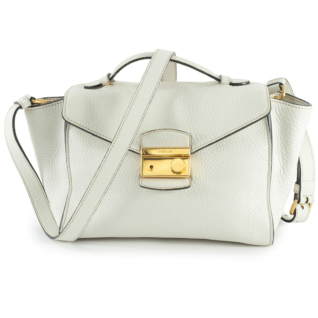 乐天商城 - プラダ PRADA バッグ 中古 ショルダーバッグ 2WAY ハンドバッグ BT0962 レザー ホワイト レディース