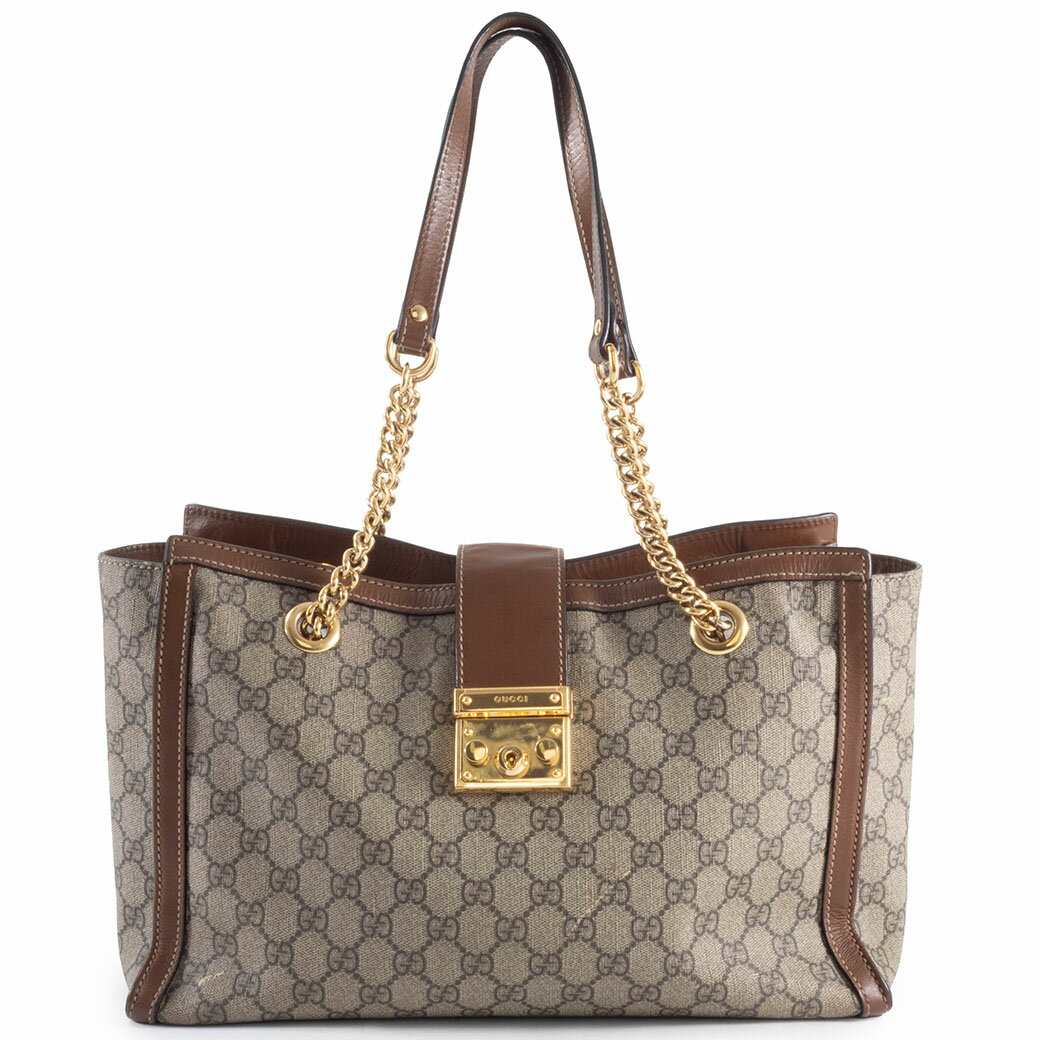 乐天商城 - グッチ GUCCI バッグ 中古 ショルダーバッグ パドロック 479197 GGスプリーム レザー ベージュ