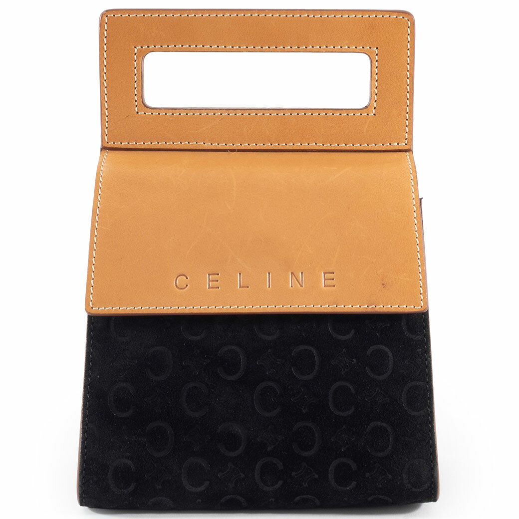樂天商城 - セリーヌ CELINE バッグ 中古 レディース Cマカダム ミニ ハンドバッグ MC00/1 スエード レザー ブラック ブラウン 小さめ