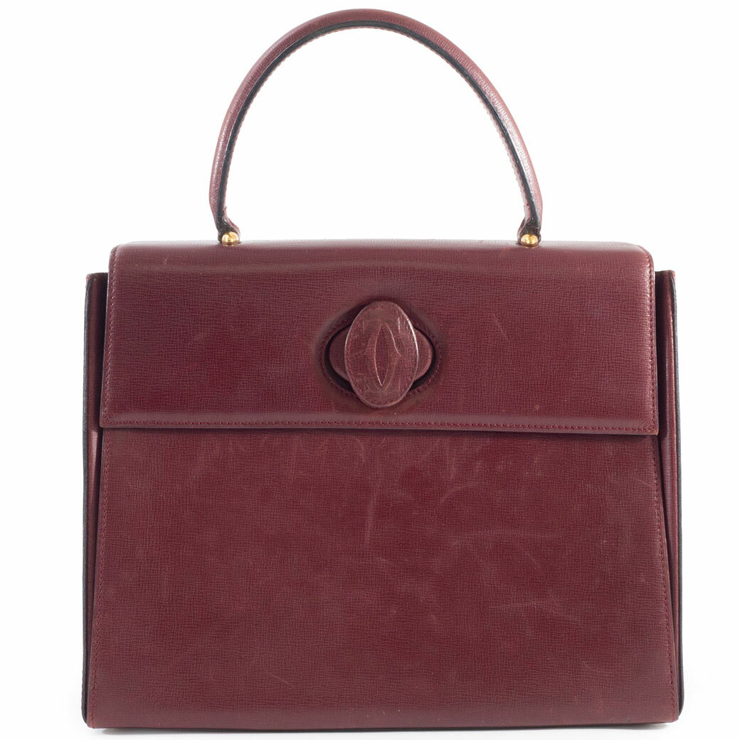 乐天商城 - カルティエ Cartier マストライン ハンドバッグ カーフ レザー ボルドー レディース 小さめ【中古】