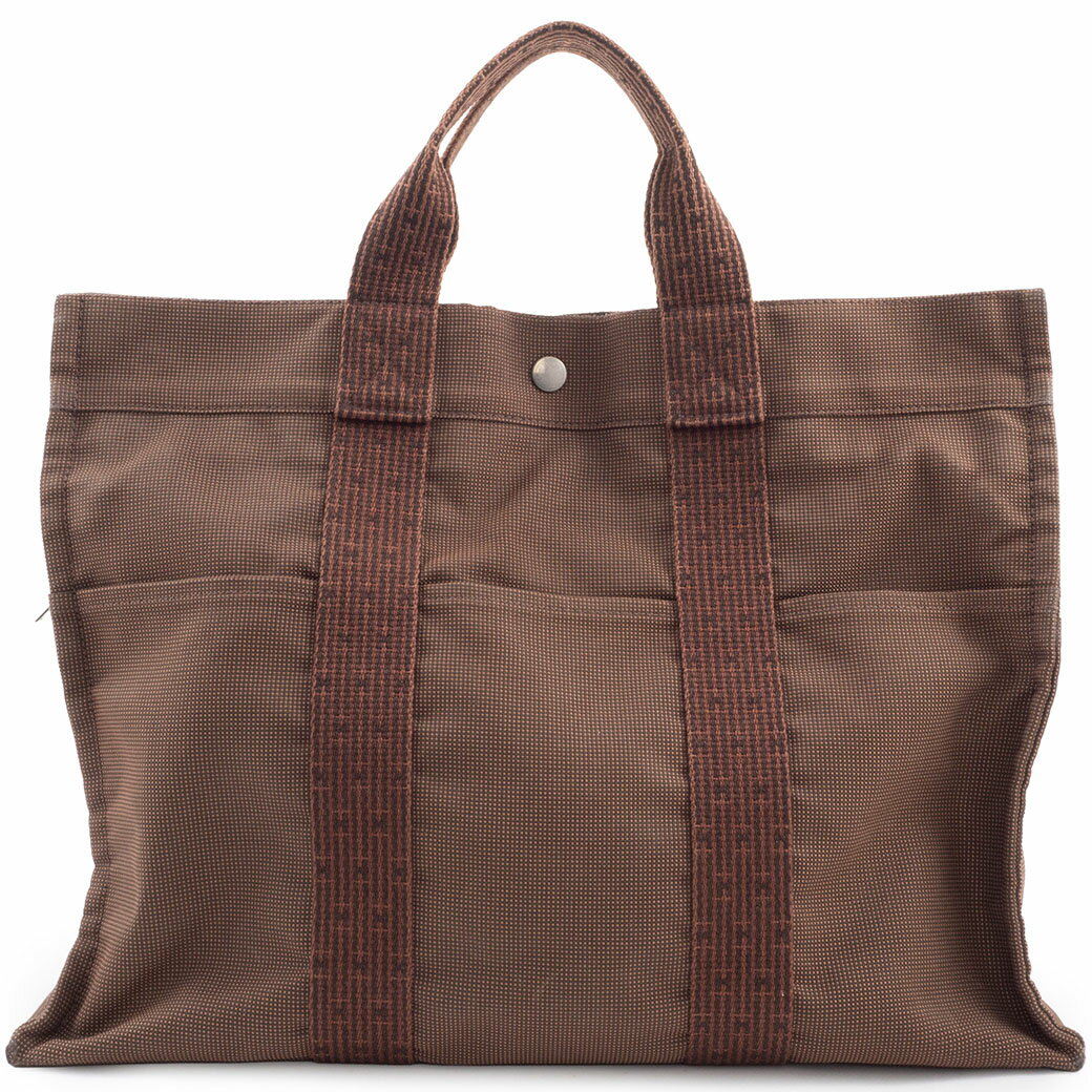 乐天商城 - エルメス HERMES バッグ エールラインMM トートバッグ キャンバス ブラウン 中古