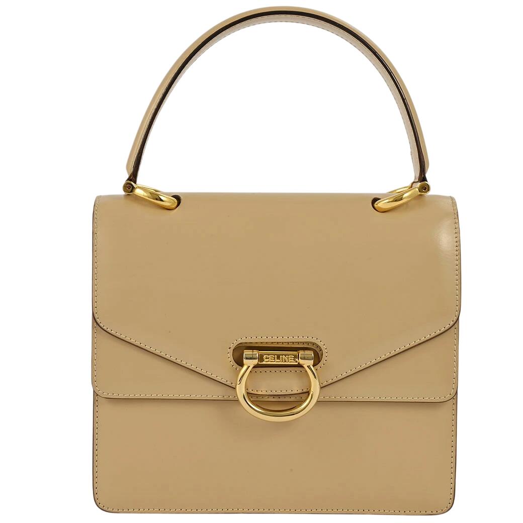 樂天商城 - セリーヌ CELINE バッグ 中古 レディース オールド セリーヌ Wフラップ ロゴリング ベージュ F97/1