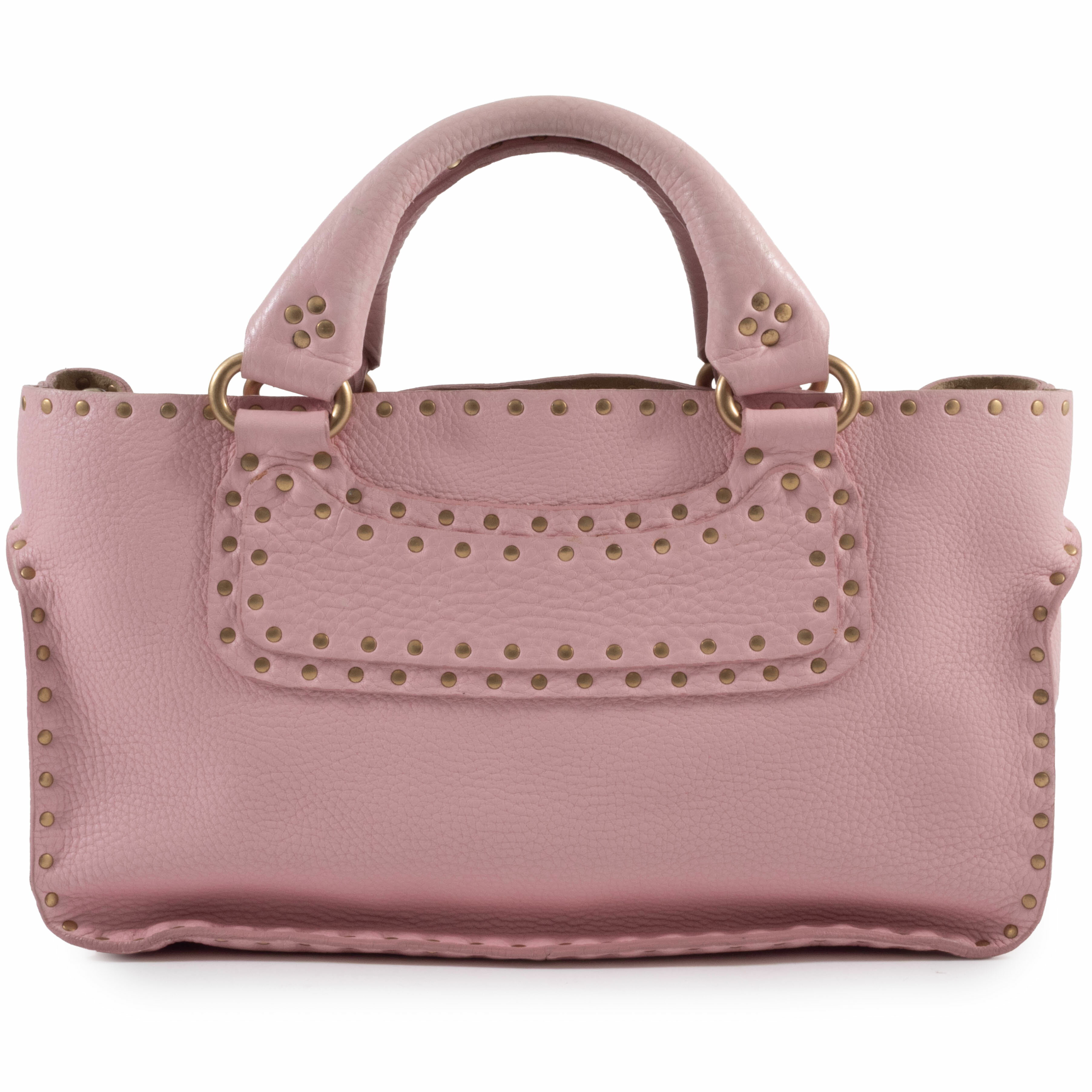 セリーヌ CELINE バッグ 中古 トートバッグ レディース ピンク スタッズ ブギーバッグ CE00/34 レザー