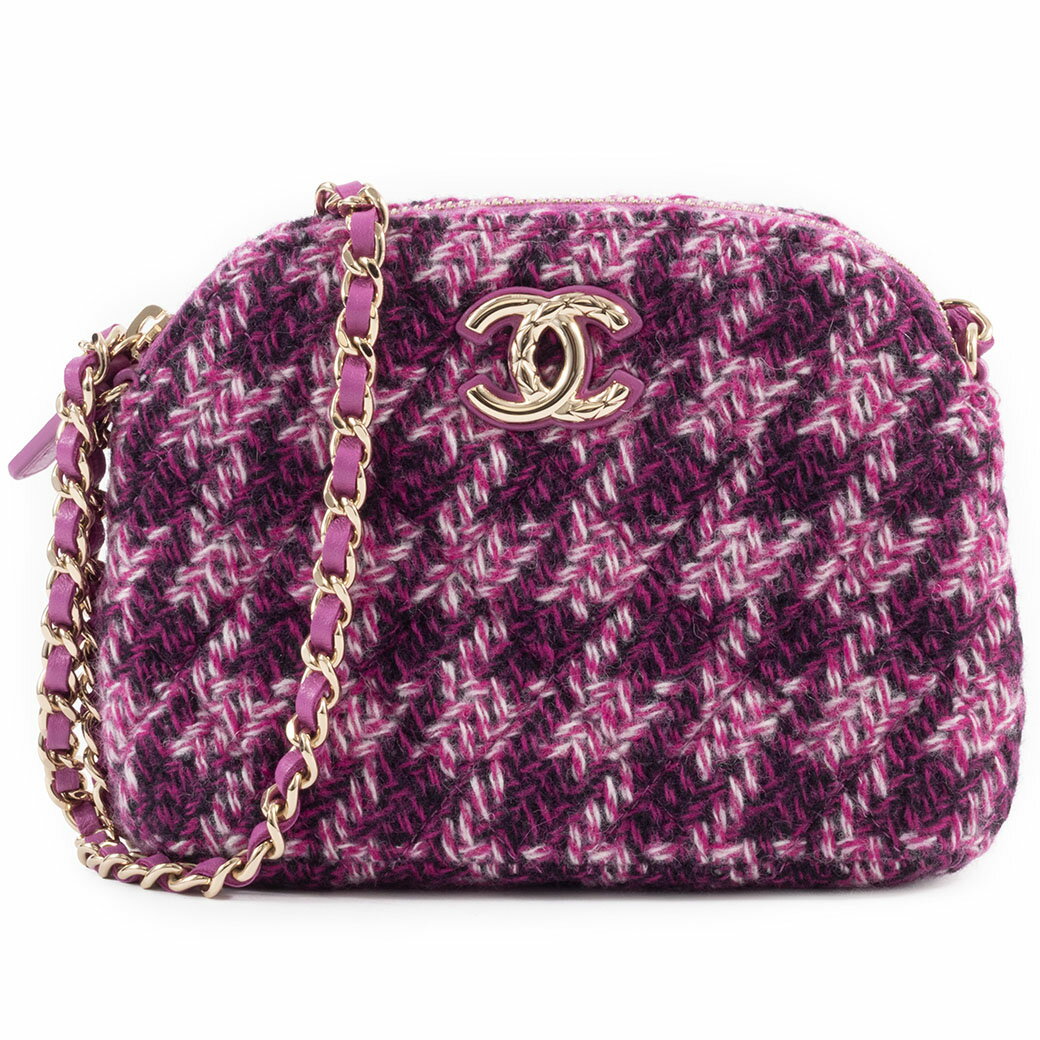 乐天商城 - シャネル CHANEL バッグ 中古 ミニ チェーン ショルダーバッグ イヤーズギフト2024 ツイード パープル レディース 小さめ