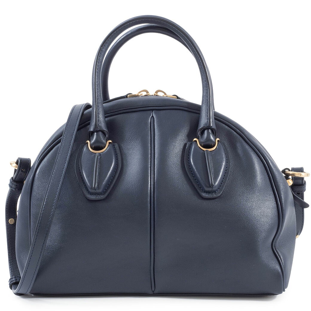 TOD'S × Mame Kurogouchi マメ クロゴウチ バッグ 中古 トートバッグ コラボ 2WAY レザー ネイビー 小さめ...