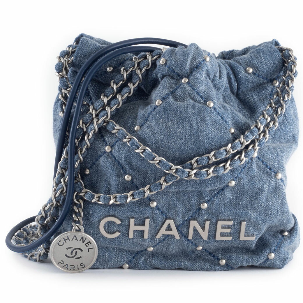 極美品 CHANEL デニム レザー ハンドバッグ シール カード 付き 公式通販