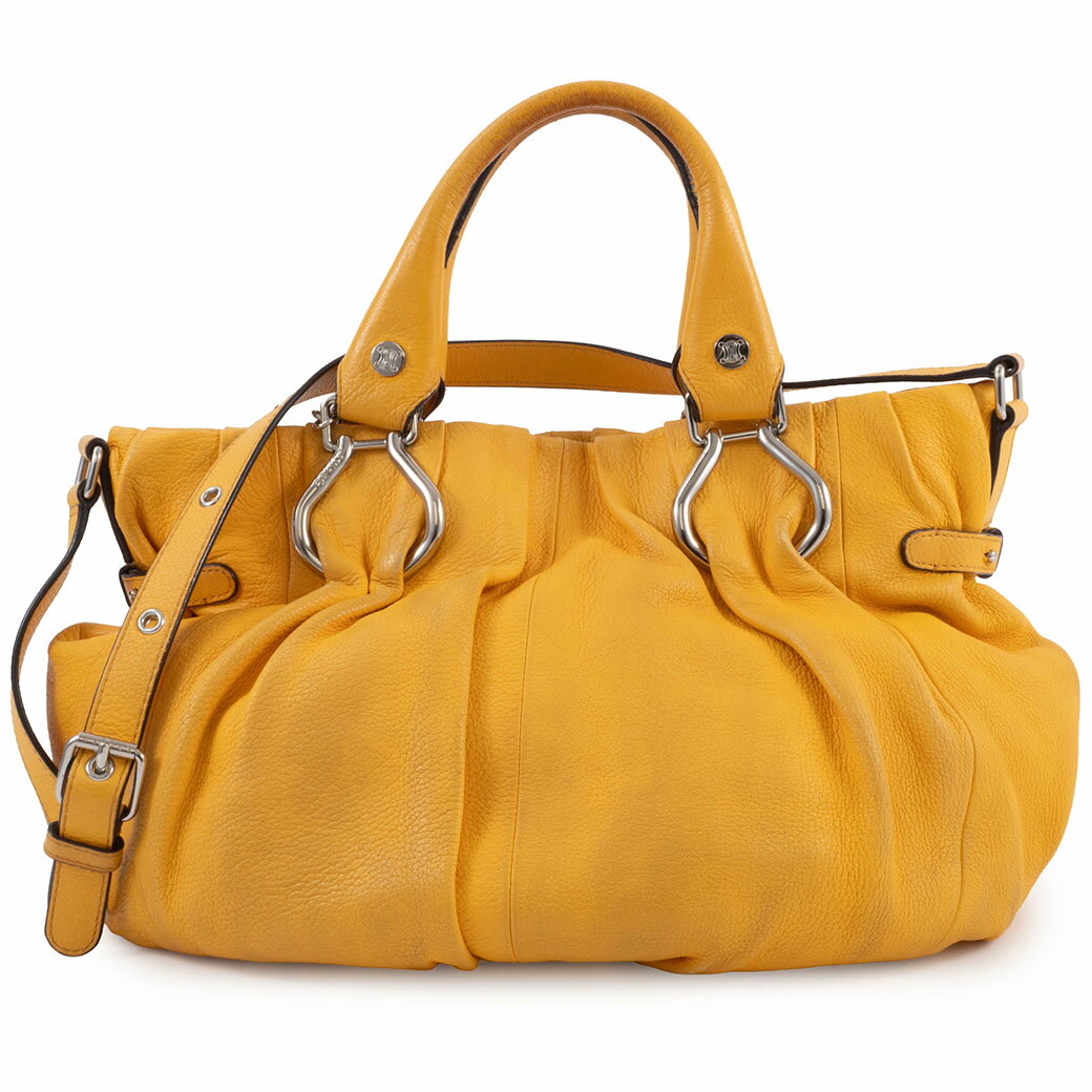 乐天商城 - セリーヌ CELINE バッグ 中古 ショルダーバッグ ピロー 2WAY トートバッグ SC-SA1008 レザー イエロー