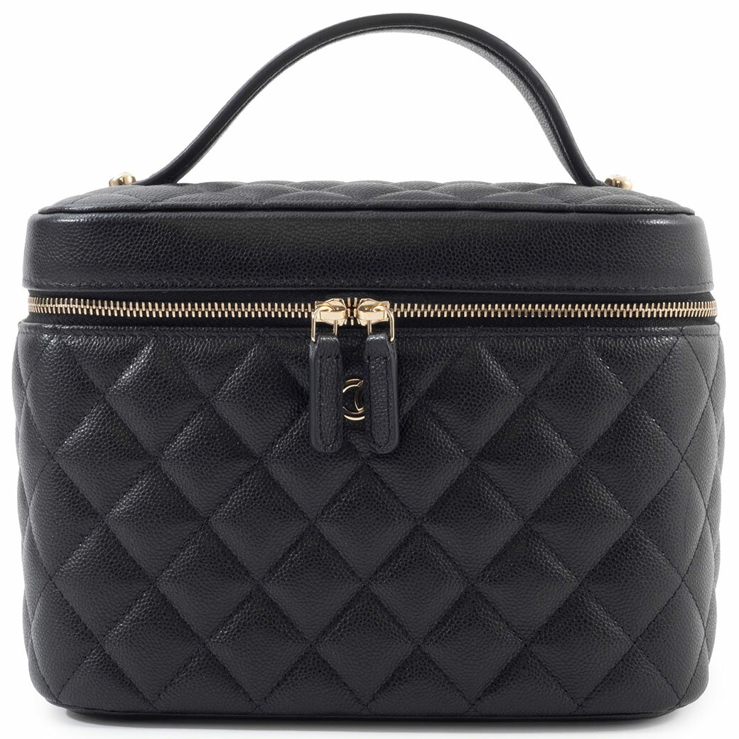 乐天商城 - シャネル CHANEL バッグ 中古 タイムレス クラシック バニティバッグ ハンドバッグ AP2573 キャビアスキン ブラック レディース ゴールド金具