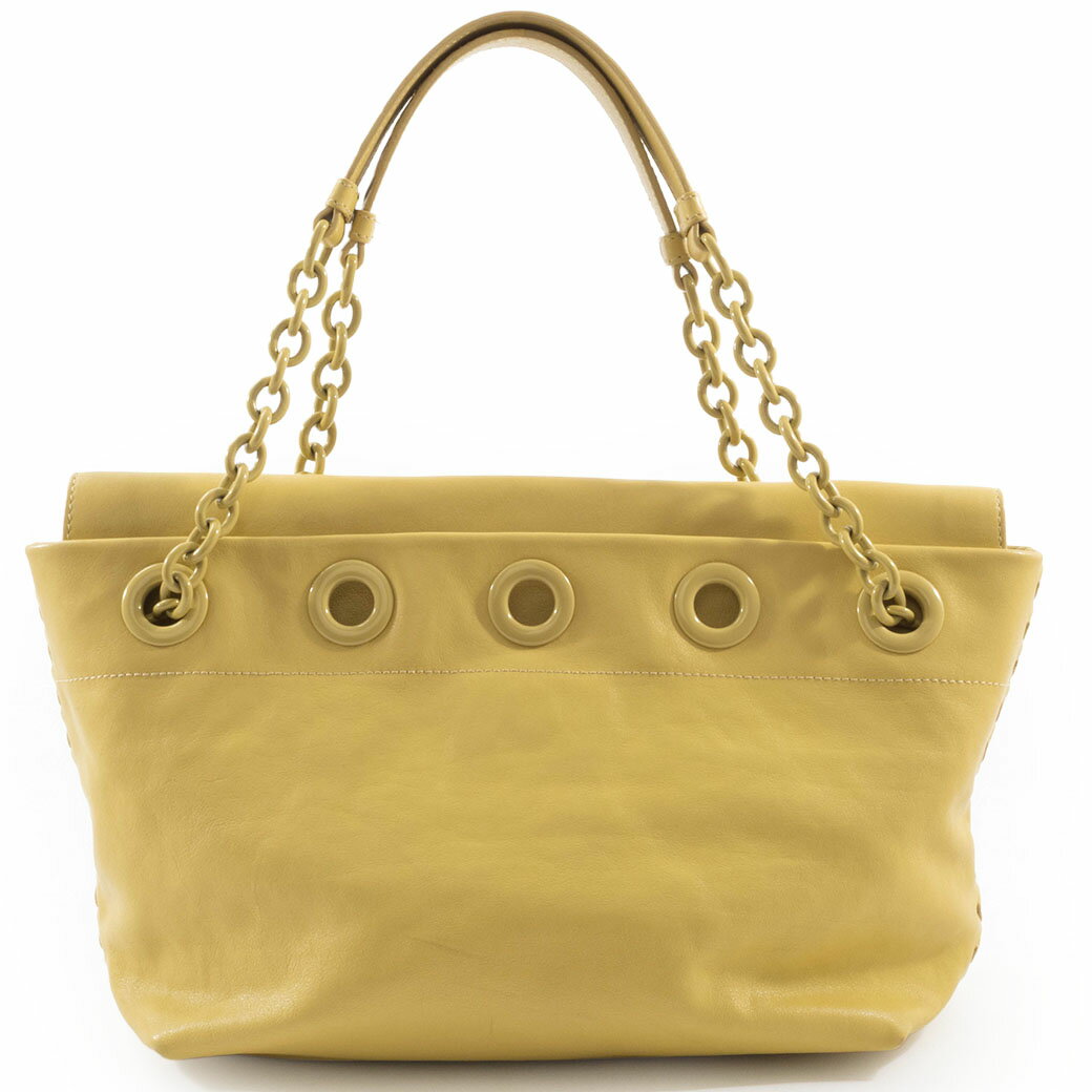 ボッテガヴェネタ チェーン ハンドバッグ レザー イエロー レディース トート 黄色 BOTTEGA VENETA【中古】