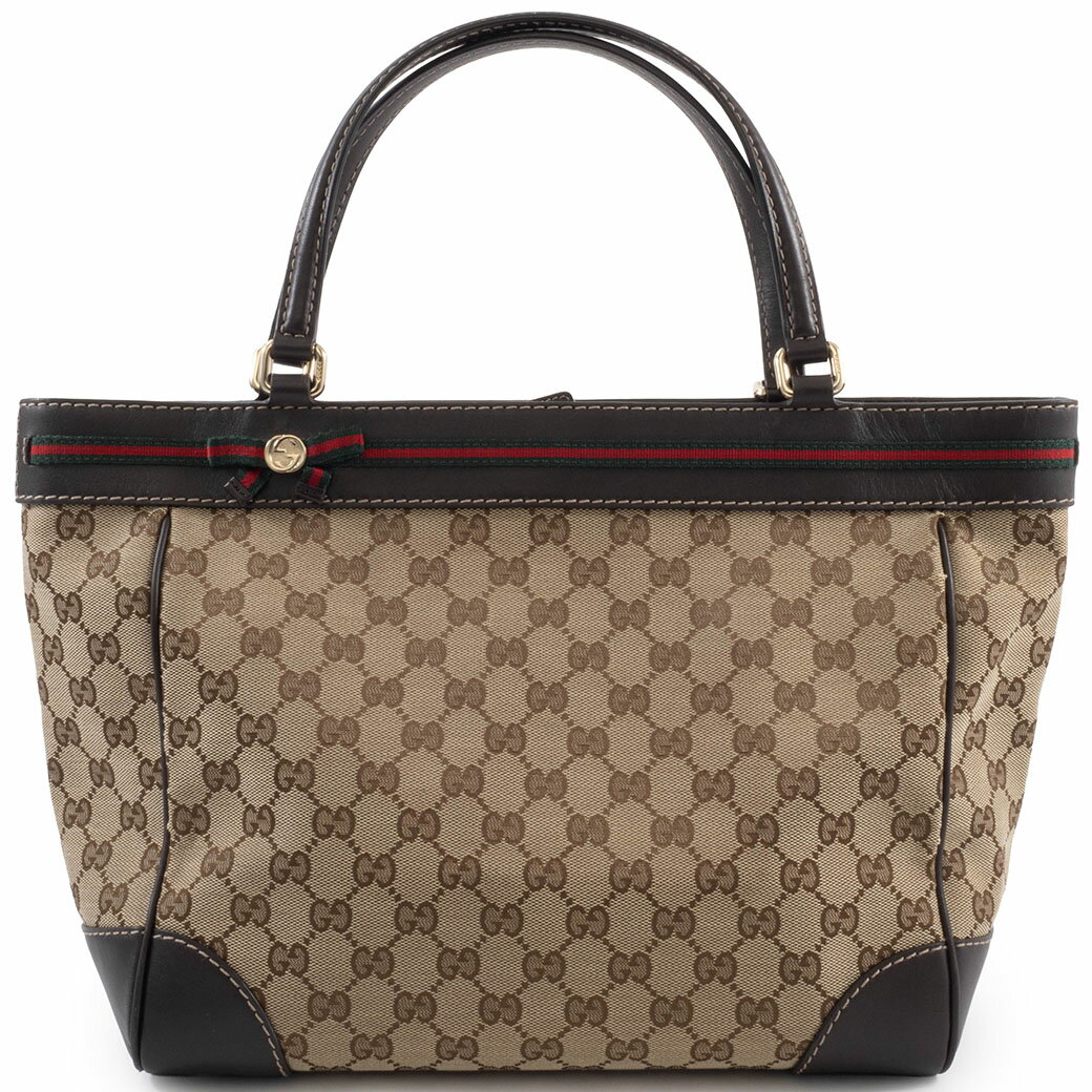 樂天商城 - グッチ GUCCI メイフェア バッグ 中古 ハンドバッグ 257061 GGキャンバス レザー ベージュ ブラウン シェリーライン プリンシー