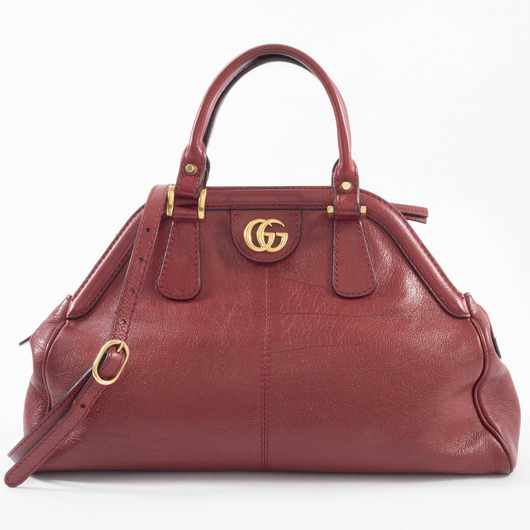 乐天商城 - グッチ GUCCI バッグ 中古 ショルダーバッグ リベル トップハンドル ミディアム ハンドバッグ 516459 レザー レッド 2WAY タイガーヘッド