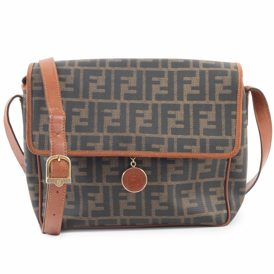 乐天商城 - フェンディ FENDI バッグ 中古 レディース ショルダーバッグ ズッカ フラップ ベージュ ブラウン