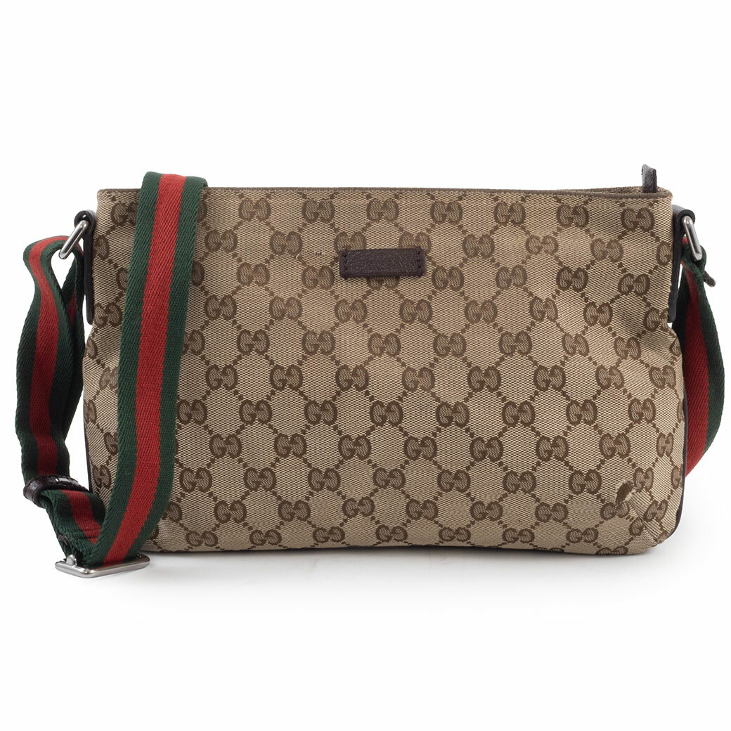 樂天商城 - グッチ GUCCI バッグ 中古 ショルダーバッグ GGキャンバス シェリーライン 189749 レザー ベージュ