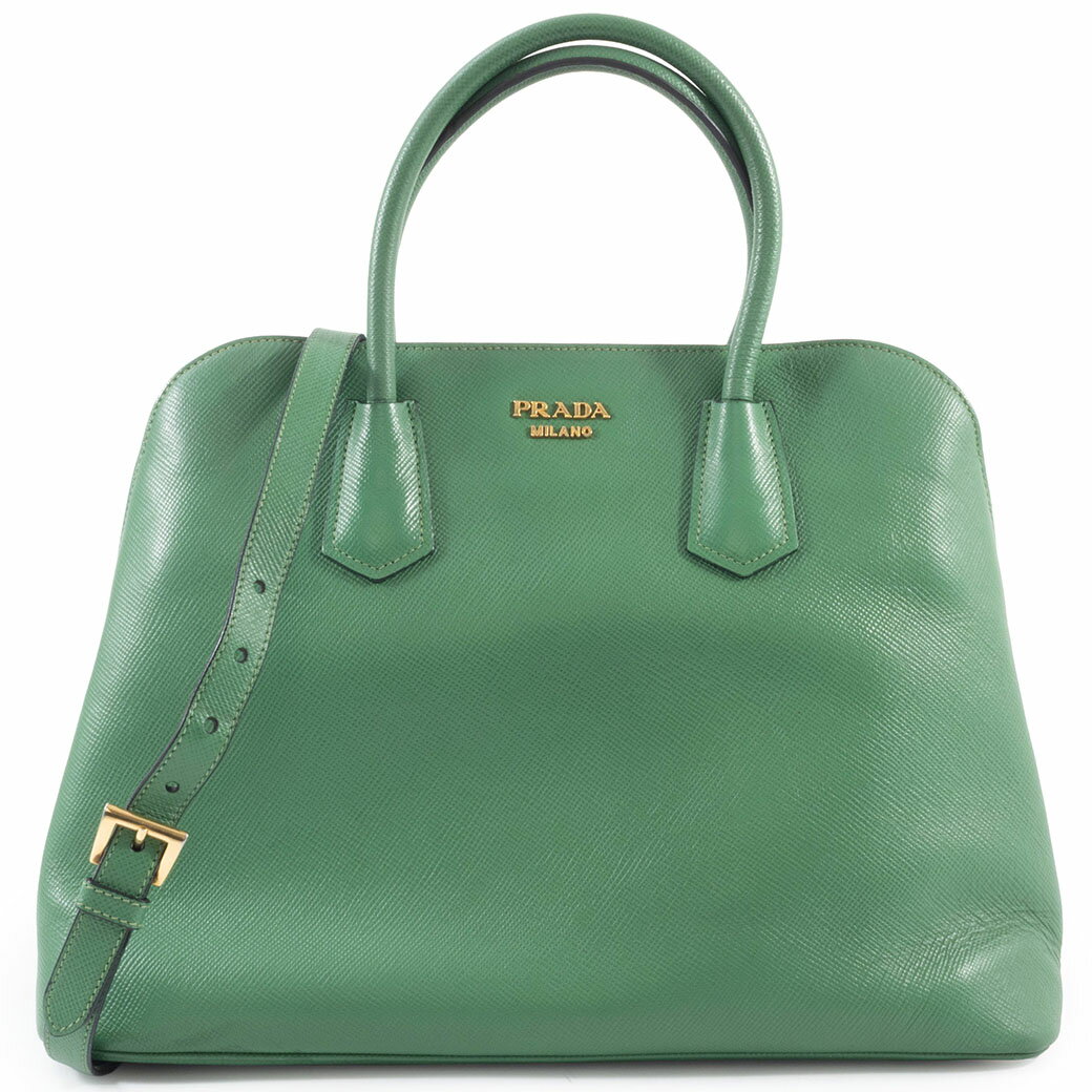 樂天商城 - プラダ PRADA バッグ 中古 ショルダーバッグ サフィアーノ 2WAY ハンドバッグ レザー グリーン