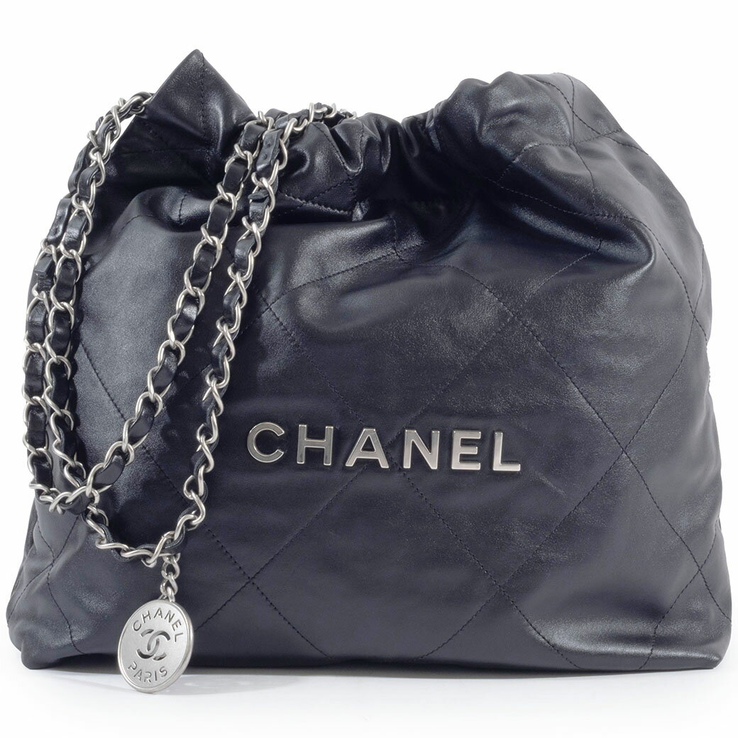 樂天商城 - シャネル CHANEL22 スモール ハンドバッグ AS3260 シャイニーカーフスキン ブラック レディース シルバー金具 CHANEL【中古】