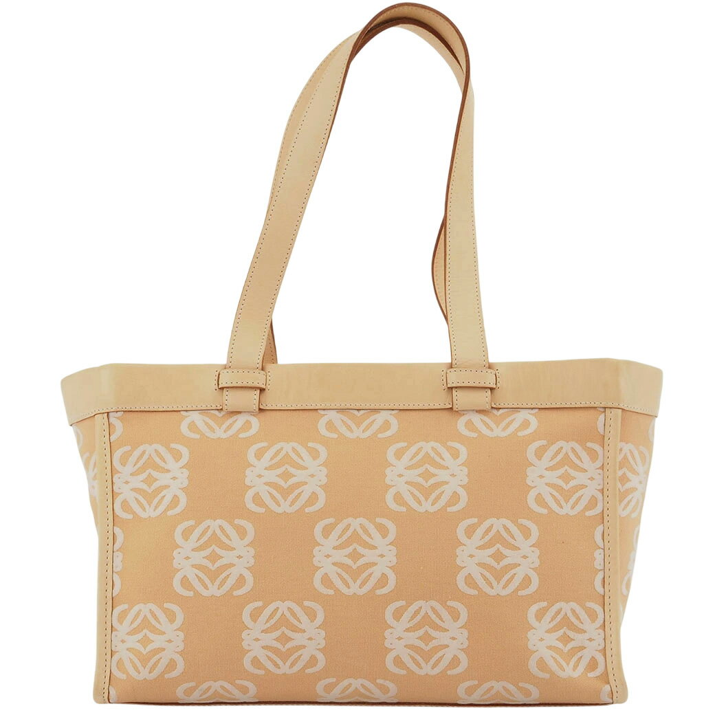 LOEWE - ロエベ LOEWE バッグ 中古 トートバッグ ヴィンテージ アナグラム キャンバス ベージュ レザー 総柄