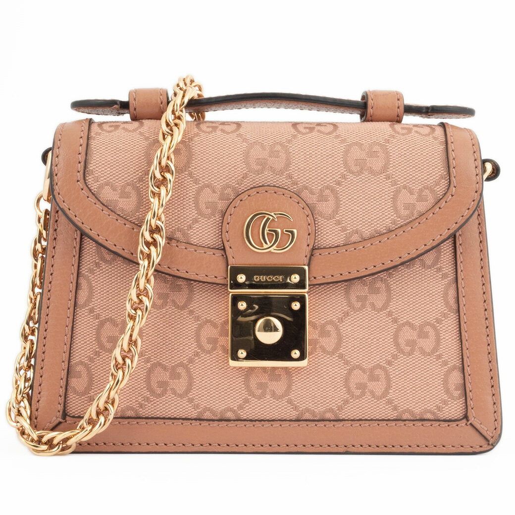 Rakuten - グッチ GUCCI ショルダーバッグ 斜め掛け 中古 GG キャンバス 2way チェーン ショルダー バッグ ピンク 696180 FACC5 5748 美品