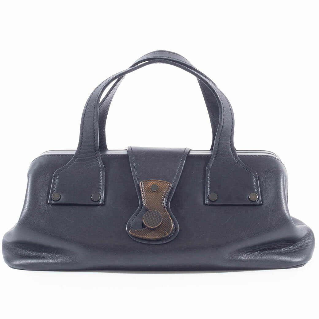 乐天商城 - グッチ ドクターズバッグ ハンドバッグ 105378 レザー ブラック レディース GUCCI 【中古】