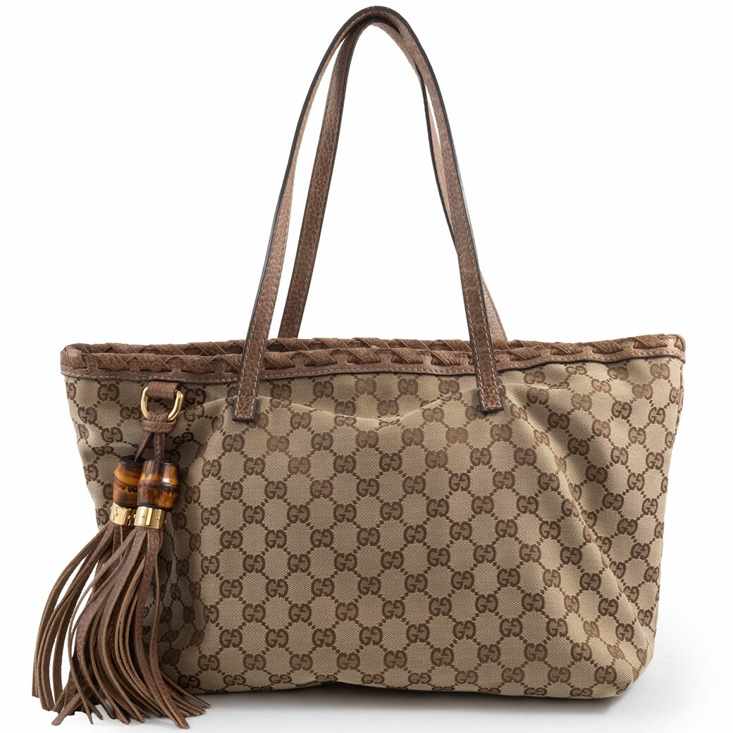 gucci///////////////\\\\\\\\\\\\\\\\\\\\\\\\\\\\\\\\\\\\\\\\\\\\\\\\\\\\\\\\\\\\\\\' - グッチ GUCCI トートバッグ 中古 GGキャンバス ベージュ ブラウン バンブー タッセル 218780