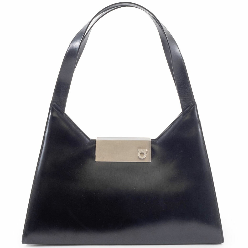 乐天商城 - サルヴァトーレ フェラガモ Salvatore Ferragamo バッグ 中古 ガンチーニ ハンドバッグ BA-21 9692 レザー ブラック 黒 セミショルダー
