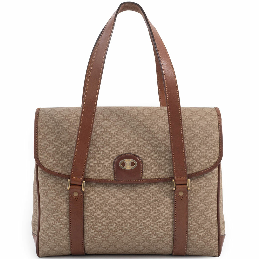 樂天商城 - セリーヌ CELINE バッグ 中古 トート バッグ レディース マカダム ハンドバッグ ベージュ フラップ
