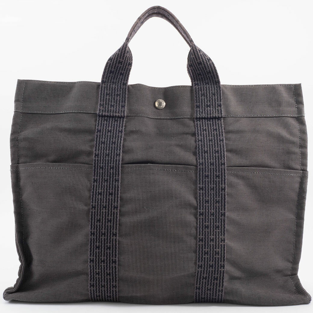 樂天商城 - エルメス エールライン MM トートバッグ キャンバス グレー メンズ 大きめ HERMES【中古】