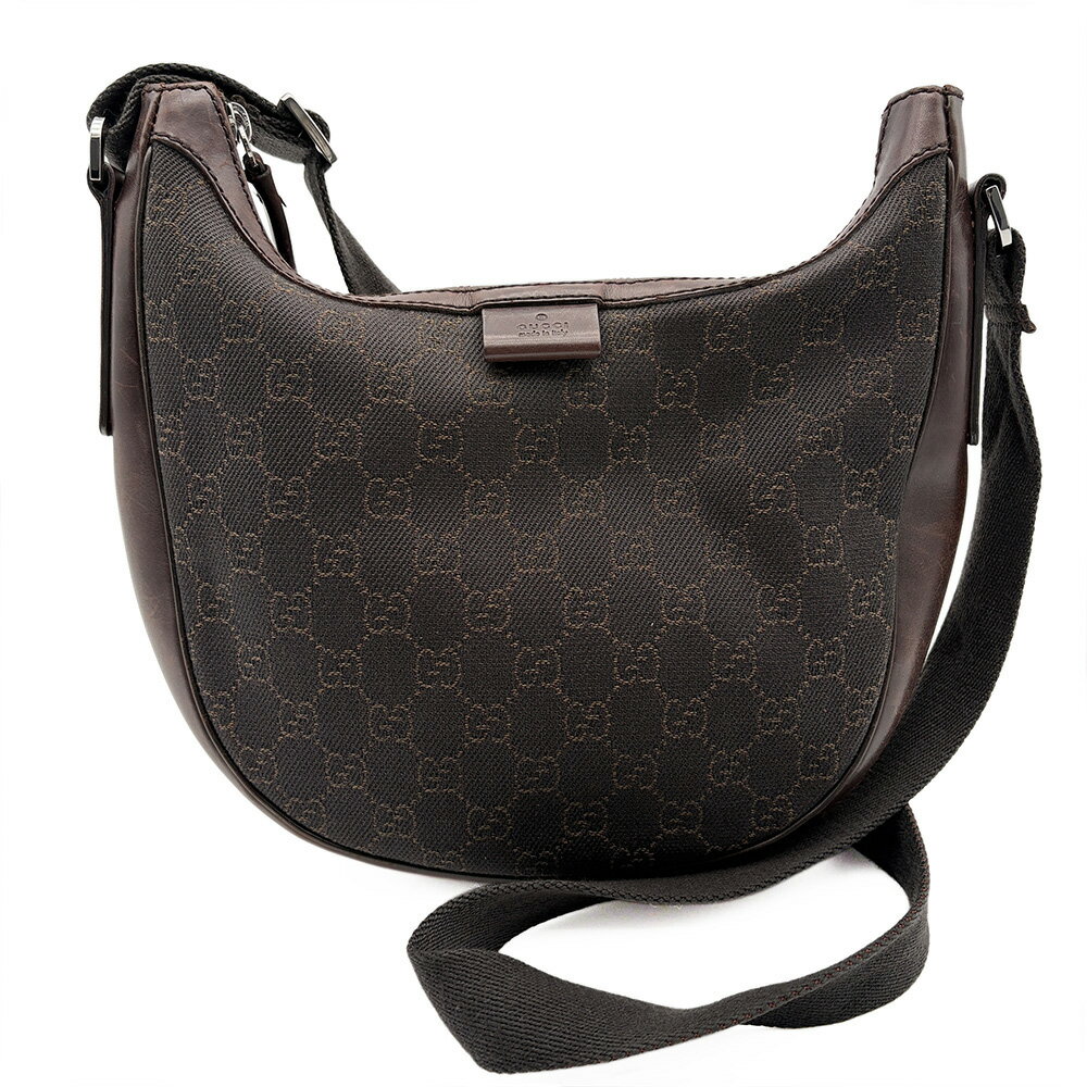 gucci///////////////\' - グッチ GUCCI バッグ 中古 ショルダーバッグ ホーボーバッグ GGキャンバス 101682 キャンバス レザー ブラウン ハーフムーン