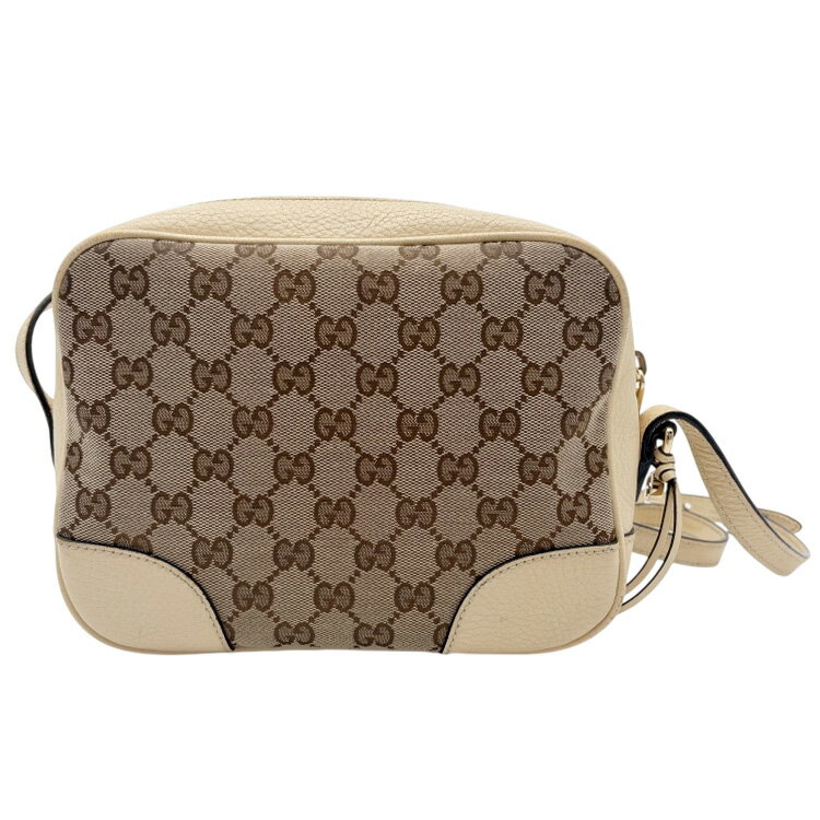 樂天商城 - グッチ GUCCI バッグ 中古 ショルダーバッグ ブリー 449413 GGキャンバス レザー ベージュ ホワイト カメラバッグ