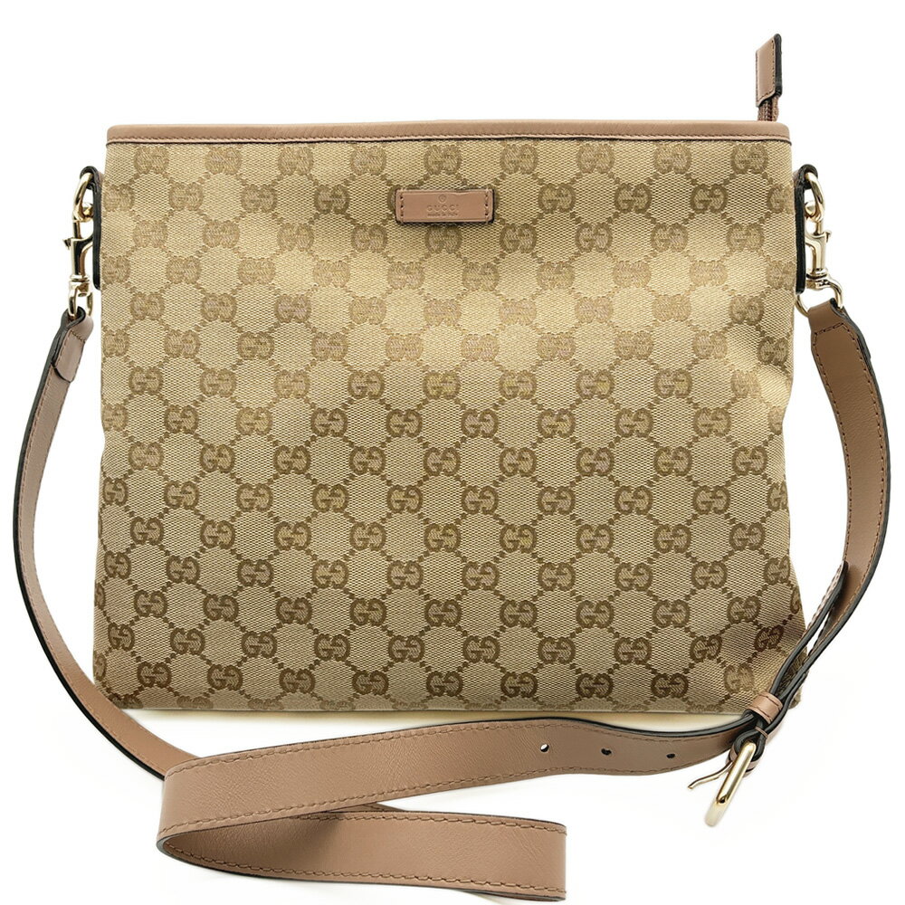 gucci///////////////\' - グッチ GUCCI バッグ 中古 ショルダーバッグ GGキャンバス 388924 レザー ベージュ ブラウン ピンクベージュ