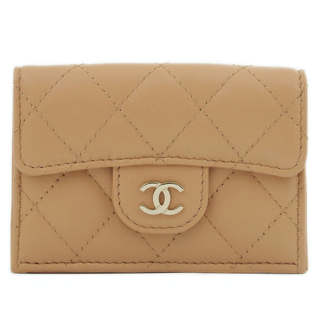 乐天商城 - シャネル CHANEL 財布 三つ折り マトラッセ スモール フラップ ウォレット ベージュ コンパクト 母の日 ギフト プレゼント