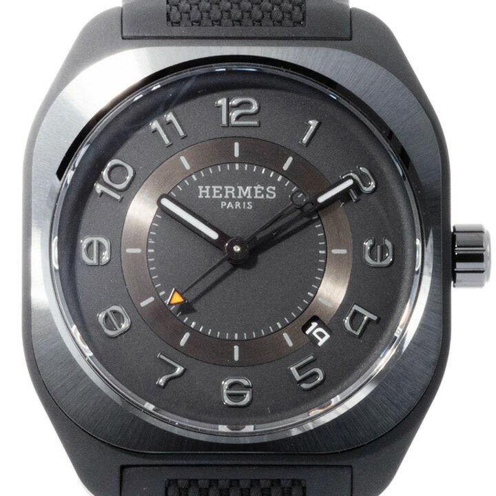 エルメス HERMES 腕時計 メンズ 自動巻き H08 42mm SP1.745 ブラック ラバーベルト W057303WW00 クリスマス プレゼント ギフト