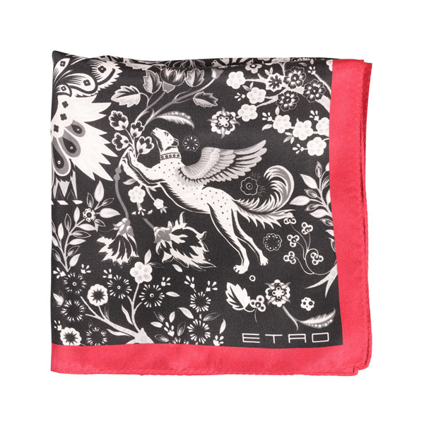 ETRO エトロ ポケットチーフ 1T199 4005 0001 メンズ シルク シルク100% イタリア製 並行輸入品 ラッピング無料 送料無料 32014