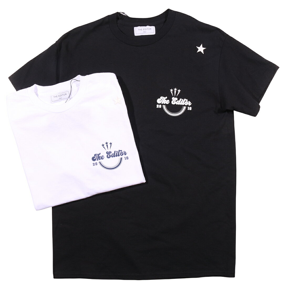 乐天商城 - THE EDITOR ザエディター Uネック半袖Tシャツ W3Y703 コットン 並行輸入品 ラッピング無料 送料無料 35146