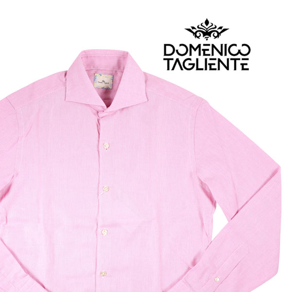   Domenico Tagliente ドメニコ・タリエンテ 長袖シャツ N402 Sサイズ相当 メンズ ピンク コットン カジュアルシャツ 並行輸入品 ラッピング無料 送料無料 A20468 uts2420