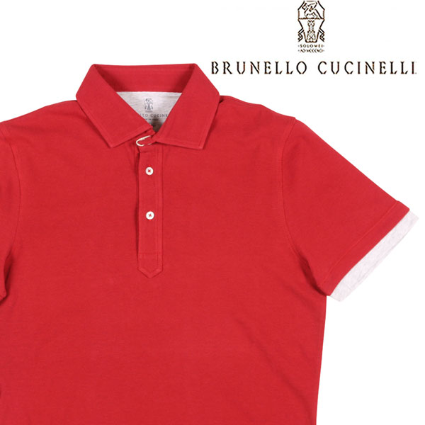 BRUNELLO CUCINELLI ブルネロクチネリ 半袖ポロシャツ M0T633966 メンズ 春夏 レッド 赤 コットン トップス イタリア製 並行輸入品 ラッピング無料 送料無料 22194