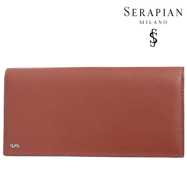 SERAPIAN セラピアン 財布 メンズ ブラウン 茶 本革 レザー イタリア製 並行輸入品 ラッピング無料 送料無料 A22602 uts2410