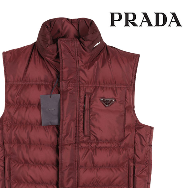 【楽天スーパーSALE 50%OFF】 PRADA プラダ ダウンベスト SGH048 メンズ 秋冬 レッド 赤 ナイロン アウター トップス 並行輸入品 ラッピング無料 送料無料 22063