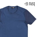 【Fashion THE SALE連動セール】 +39 masq マスク Uネック半袖Tシャツ T7004 メンズ 春夏 ネイビー 紺 コットン トップス イタリア製 並行輸入品 ラッピング無料 送料無料 22770nv